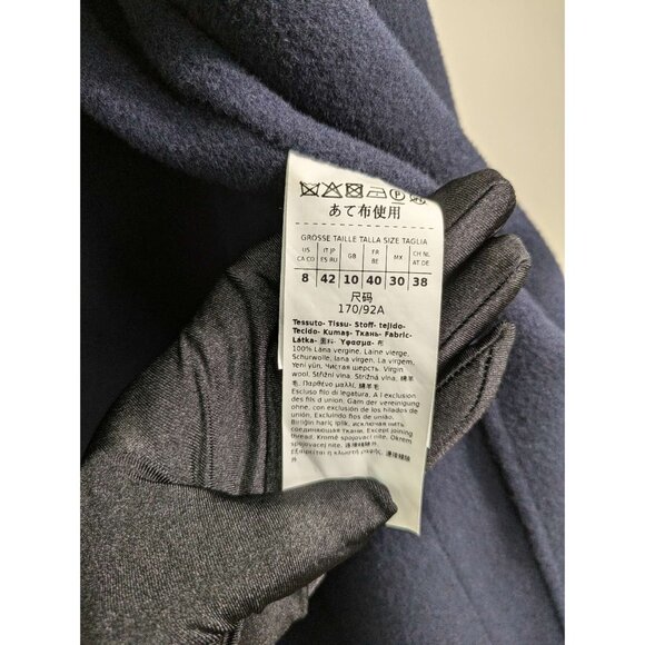 Weekend Max Mara "Rovo" Wrap Wool Belted Coat Navy US08 - Picture 5 of 8